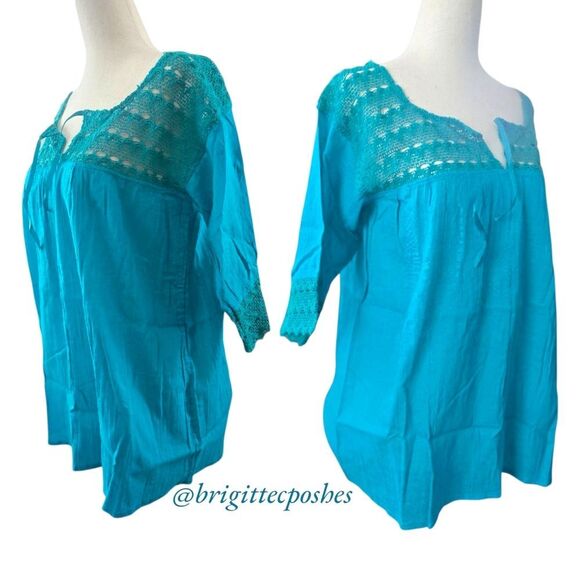 HANDMADE Traditional Laced Mexican Blouse - Picture 2 of 12